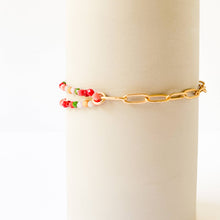 Load image into Gallery viewer, Bead and gold chain bracelet, Fall, Paperclip bracelet