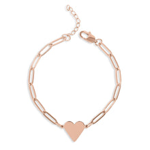 Load image into Gallery viewer, 18K PVD Coated Stainless Steel Paperclip Heart Bracelet