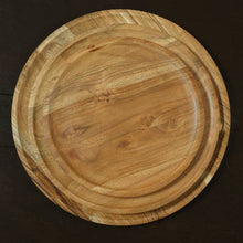Load image into Gallery viewer, Large Natural Wood Round Tray
