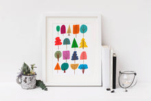 Load image into Gallery viewer, Giclee Mid Century Style Art Print 17 Trees
