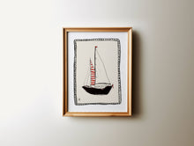 Load image into Gallery viewer, Sailboat Sketch Art Print: Nautical Illustration