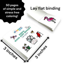 Load image into Gallery viewer, 50 Pages Birds Bugs and Botany Mini Coloring Book for Adults
