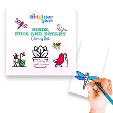 Load image into Gallery viewer, 50 Pages Birds Bugs and Botany Mini Coloring Book for Adults