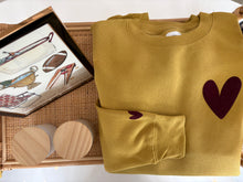 Load image into Gallery viewer, all heart crew - antique gold + maroon