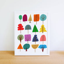 Load image into Gallery viewer, Giclee Mid Century Style Art Print 17 Trees