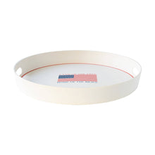 Load image into Gallery viewer, Land of the Brave Reusable Bamboo Round Serving Tray