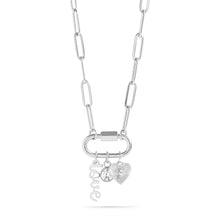 Load image into Gallery viewer, 18K PVD Gold Carabiner "Love" Paperclip Charm Necklace