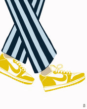 Load image into Gallery viewer, Yellow Nike Air Sneaker Art Print, Fashion Illustration