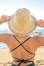 Load image into Gallery viewer, Frayed Edge Foldable Straw Bucket Hat