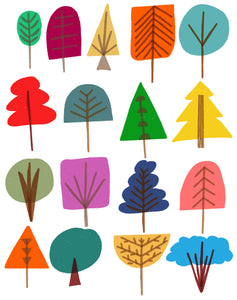 Giclee Mid Century Style Art Print 17 Trees