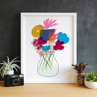 Giclee Flowers Art Print Spring Bouquet Wall Art - Petite