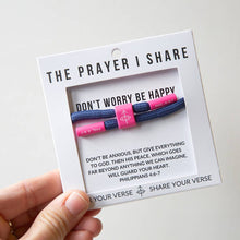 Load image into Gallery viewer, DON&#39;T WORRY BE HAPPY Christian Cord Bracelet
