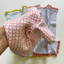 Load image into Gallery viewer, 100% cotton waffle square bright fringe kitchen dishcloth
