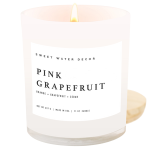 Pink Grapefruit 11 oz Soy Candle - Home Decor & Gifts