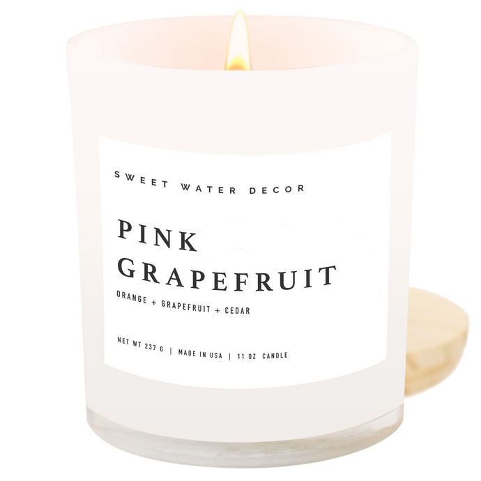 Pink Grapefruit 11 oz Soy Candle - Home Decor & Gifts