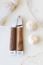 Load image into Gallery viewer, Heirloom Wooded Handle Garlic Press
