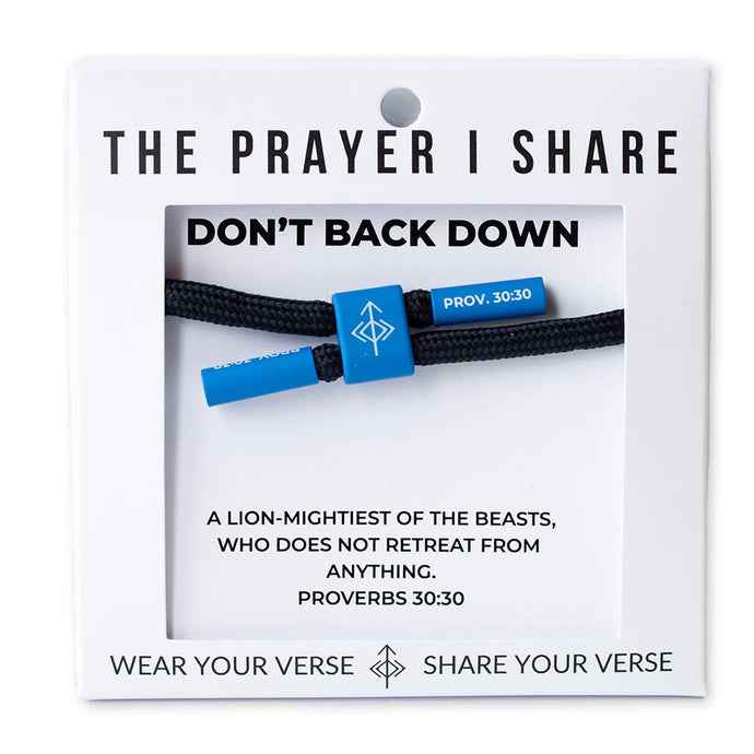 DON'T BACK DOWN Bracelet, Christian Cord Bracelet