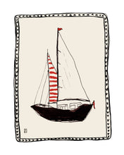 Load image into Gallery viewer, Sailboat Sketch Art Print: Nautical Illustration
