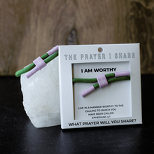 Load image into Gallery viewer, I AM WORTHY Bracelet, Christian Cord Bracelet
