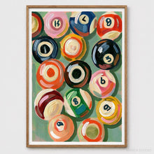 Load image into Gallery viewer, Billiards Wall Art Painting Print - Colorful Pool Balls on
