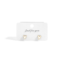 Load image into Gallery viewer, 18K Gold PVD Stainless Steel White Heart Stud Earrings
