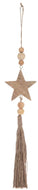 Wood star bead tassel