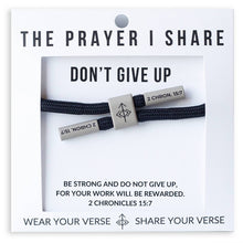 Load image into Gallery viewer, DON&#39;T GIVE UP  Bracelet, Christian Cord Bracelet
