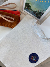 Load image into Gallery viewer, Natural heather crew with okoboji patch
