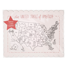 Load image into Gallery viewer, Color the USA Map Paper Placemat
