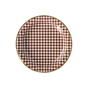 THP931 - Harvest Brown Gingham Check 11" Plate