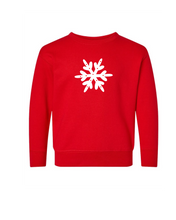 Load image into Gallery viewer, red toddler crew - snowflake
