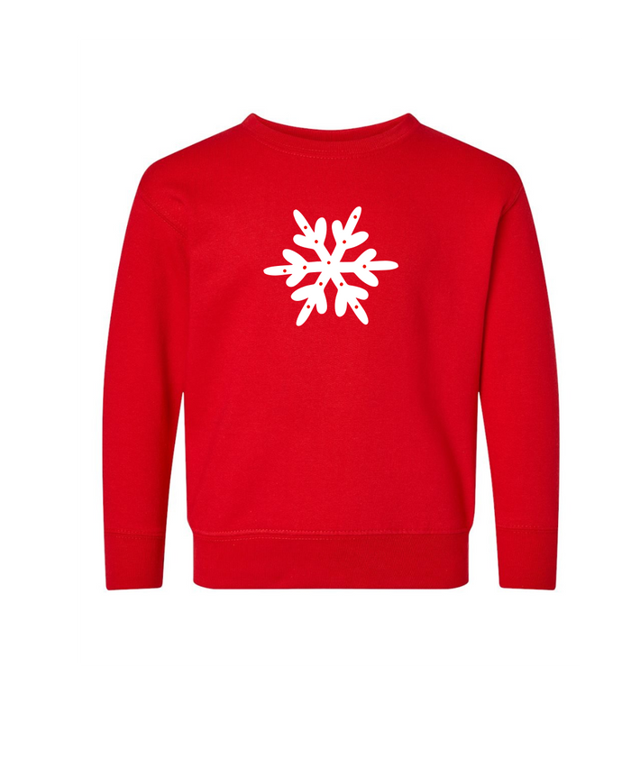 red toddler crew - snowflake