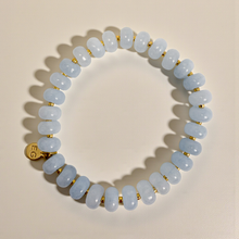 Load image into Gallery viewer, Cloudy Blue Quartz Rondelle Gemstone Beaded Bracelet

