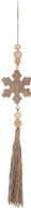Wood snowflake bead tassel