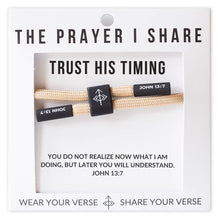 Load image into Gallery viewer, TRUST HIS TIMING Christian Cord Bracelet
