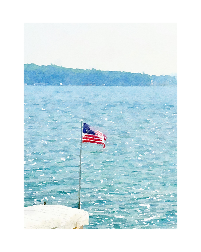 Flag on hoist print