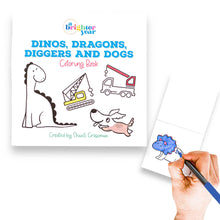 Load image into Gallery viewer, Dinos Dragons Diggers and Dogs Coloring Book for Kids &amp; Baby
