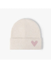 Load image into Gallery viewer, Heart Accent Cuffed Knit Beanie
