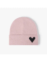 Load image into Gallery viewer, Heart Accent Cuffed Knit Beanie
