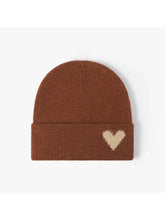 Load image into Gallery viewer, Heart Accent Cuffed Knit Beanie
