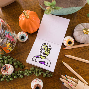 50 Pages Halloween Spooky-theme Mini Coloring Book for Adult