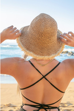 Load image into Gallery viewer, Frayed Edge Foldable Straw Bucket Hat
