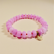 Load image into Gallery viewer, Rose Pink Quartz Rondelle Gemstone Beaded Bracelet
