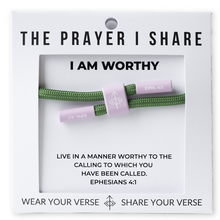 Load image into Gallery viewer, I AM WORTHY Bracelet, Christian Cord Bracelet

