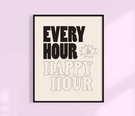 Every Hour is Happy Hour Print | Bar Cart Art Print