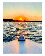 boat bow at sunset print