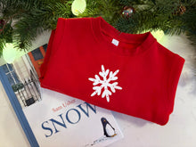 Load image into Gallery viewer, red toddler crew - snowflake
