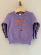 Scary spooky boo toddler crew-lavender