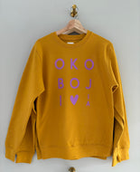 gold crew with lavender