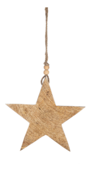Small wood star ornament